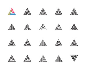 Geometric Shape, Triangle, Three, Logo, Design Concept, Creative Symbol, High Quality, Icon, Vector and Illustration