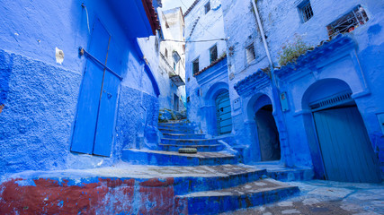 Beautiful blue medina of Chefchaouen city in Morocco, North Africa