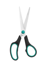 Black whith cyan scissors isolated