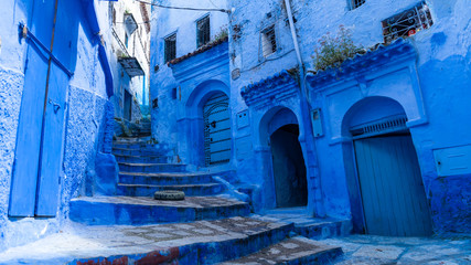 Beautiful blue medina of Chefchaouen city in Morocco, North Africa