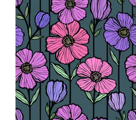 Meubelstickers Floral seamless pattern. Flowers illustration © polina21