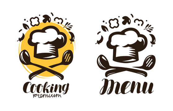 Cooking, cuisine logo. Labels for the menu of restaurant or cafe. Vector symbol