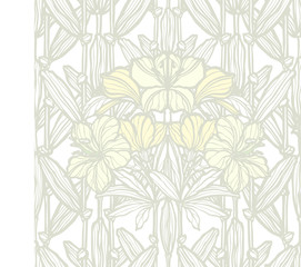 Floral seamless pattern. Flowers lilly illustration