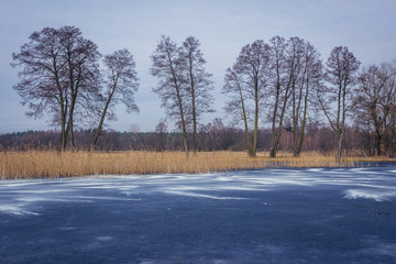 Small Lake Klucz near Sikory village in Mazovia Province of Poland