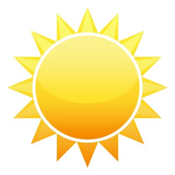 Sonne icon als Vektor auf einem isolierten Hintergrund
