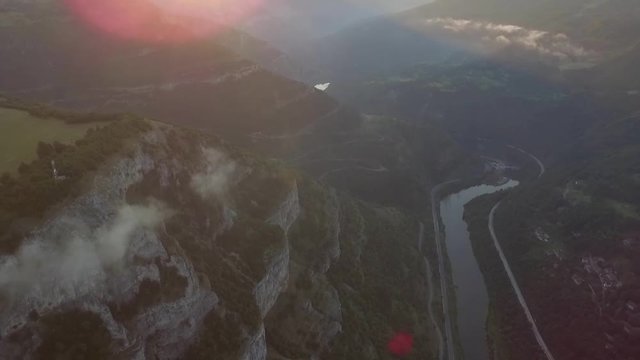 Sunrise over a breach