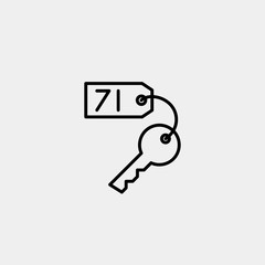 Hotel key vector icon