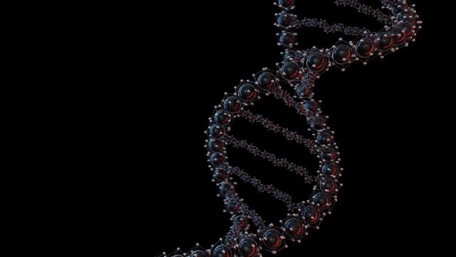 Animated looped DNA chain model. 3D rendering