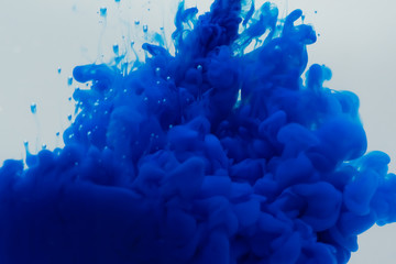 ink in water isolated in white