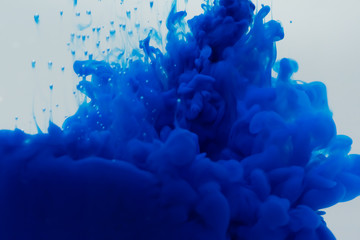 ink in water isolated in white