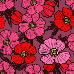 Floral seamless pattern. Flowers illustration