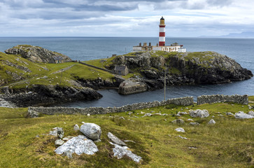 Fototapeta na wymiar Eilean Glas Lighthouse on Scalpay, Scotland, United Kingdom, UK.