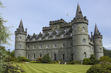 Fototapeta premium Inveraray Castle is an estate house near Inveraray in the county of Argyll, in western Scotland, on the shore of Loch Fyne,It has been the seat of the Duke of Argyll, chief of Clan Campbell.