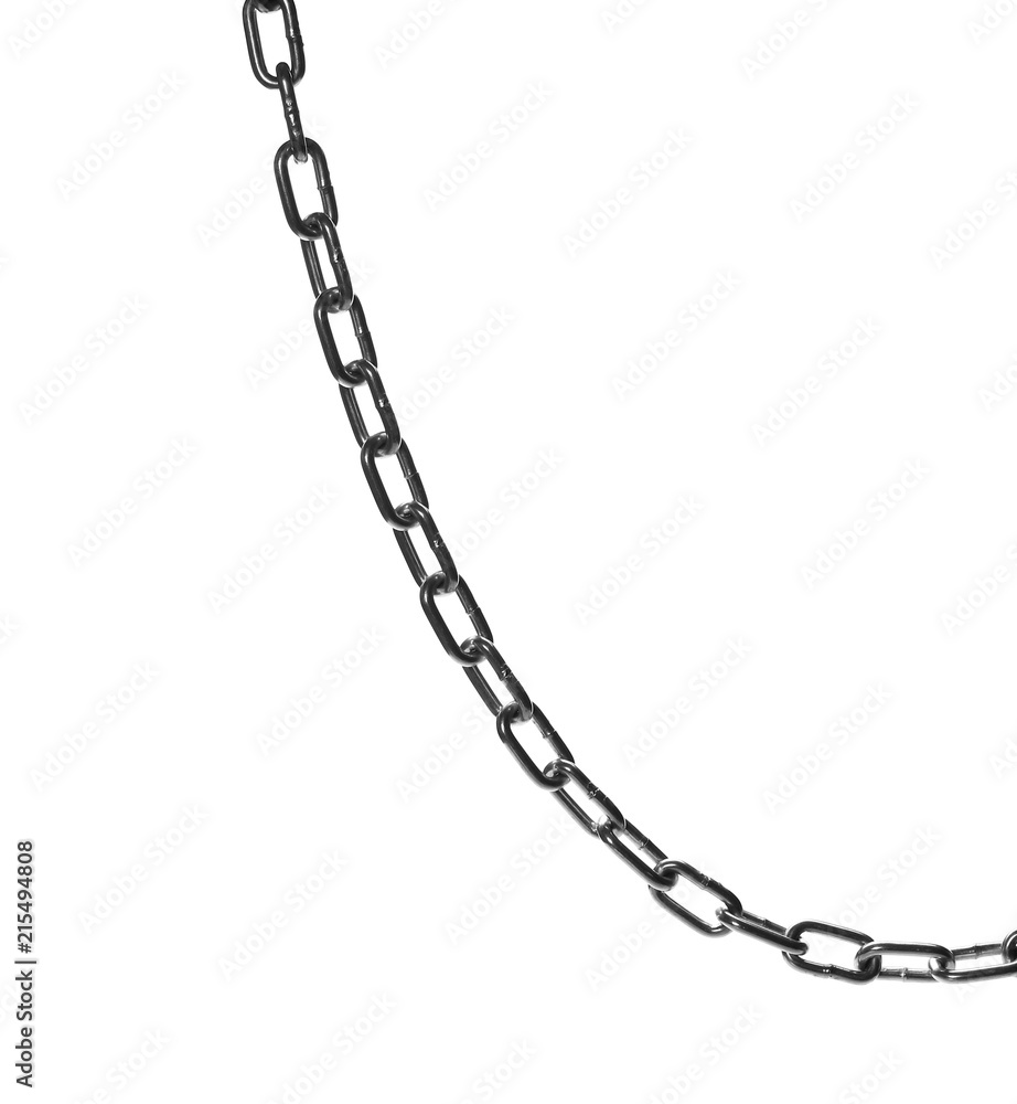 Wall mural metal chain isolated on white background, clipping path