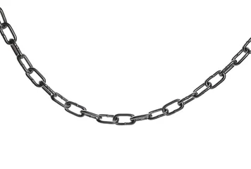 Foto op Plexiglas metal chain isolated on white background, clipping path © dule964