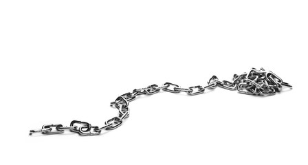 metal chain isolated on white background, clipping path