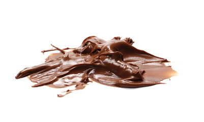 Cream chocolate spreading isolated on white background, with clipping path