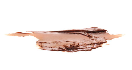 Cream chocolate spreading isolated on white background, with clipping path