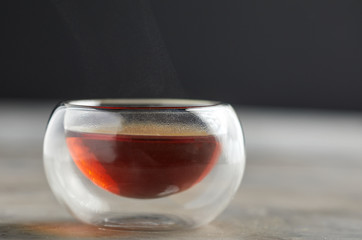 Glass cup of tea