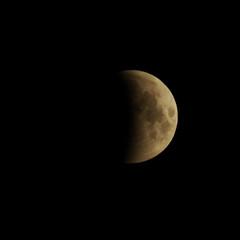 Fototapeta premium Omsk, Russia - July 28, 2018: The moment of a total lunar eclipse