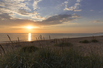 Sunset at the Baltic Sea Beach. 