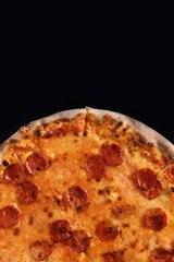 Perfect salami pepperoni pizza italian cuizine food