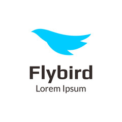Bird flying logo with blue color