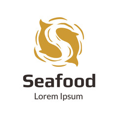 seafood logo with two fish