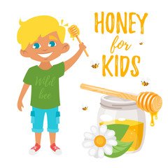 honey for kids illustration