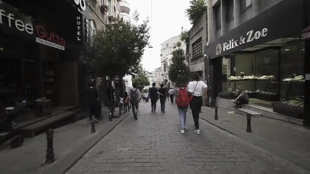 Hyper-Lapse walking throw different places from Taksim square to Galata Tower in Istanbul.