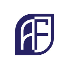 initial letter af emblem logo negative space