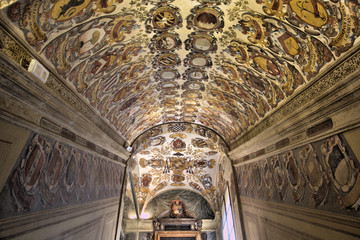 BOLOGNA, ITALY - MAY 20, 2018: The Palazzo of the Archiginnasio. The first permanent palace of the ancient University. Built in 1563
