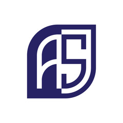 initial letter as emblem logo negative space