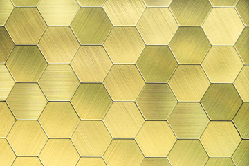 Abstract silver metal background. Geometric hexagons.