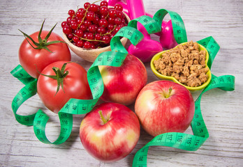 Proper nutrition. Healthy diet, weight loss - concept of healthy eating.