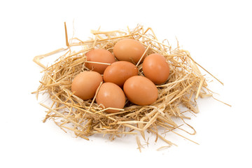 Eier im Stroh