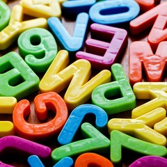 Fototapeta premium Colorful letters of the alphabet. Close-up. Concept of education