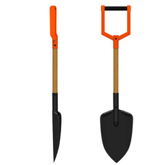 Isolated shovel on transparent background