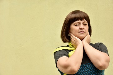 the woman is in pain