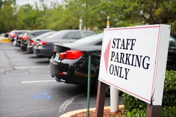 Staff parking sign