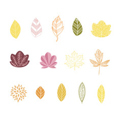 Classic and vintage brown leaf icon with outline style