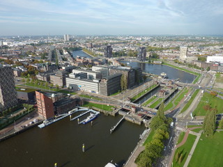 Fototapeta premium Rotterdam city view out off the sky