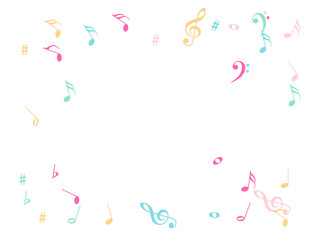 Music Notes Confetti Falling Chaos Vector. Music Symbols Texture Poster Background Elements. Party Night, Festival, Celebration or Concert, Melody Notes Trail. Decorative Song Sheets Chaos Effect.