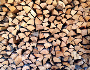 Firewood For The Winter. Stacks Of Firewood