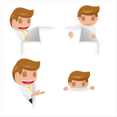 Business Man Presentation Corner Frame Vector