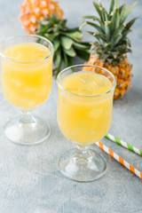 Cold pineapple cocktail
