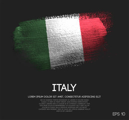Italy Flag Made of Glitter Sparkle Brush Paint Vector - 215508812