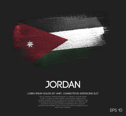 Jordan Flag Made of Glitter Sparkle Brush Paint Vector © natanaelginting