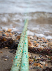 ropes leading out to sea