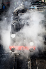 steam train in station